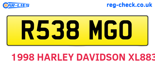 R538MGO are the vehicle registration plates.