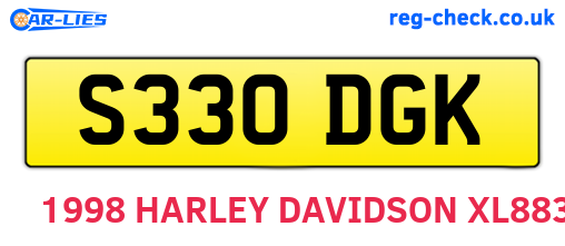 S330DGK are the vehicle registration plates.