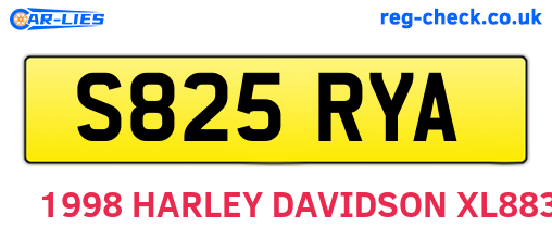 S825RYA are the vehicle registration plates.