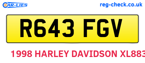 R643FGV are the vehicle registration plates.
