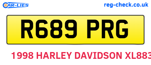 R689PRG are the vehicle registration plates.