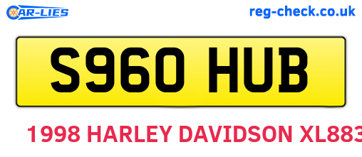 S960HUB are the vehicle registration plates.