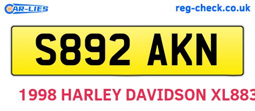S892AKN are the vehicle registration plates.