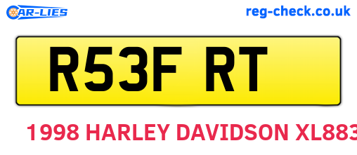 R53FRT are the vehicle registration plates.