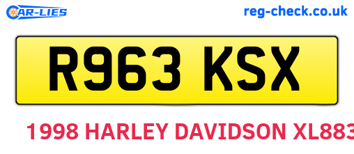 R963KSX are the vehicle registration plates.