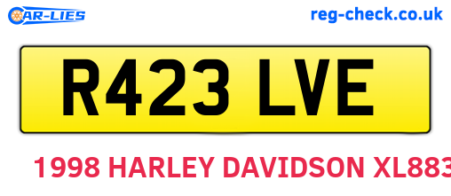 R423LVE are the vehicle registration plates.