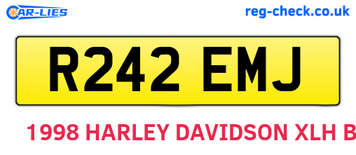 R242EMJ are the vehicle registration plates.