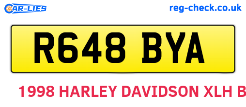 R648BYA are the vehicle registration plates.