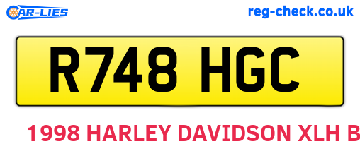 R748HGC are the vehicle registration plates.