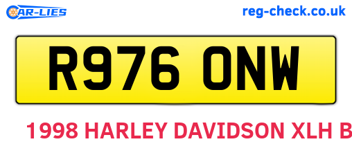 R976ONW are the vehicle registration plates.
