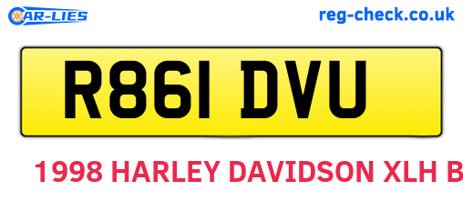 R861DVU are the vehicle registration plates.