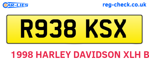 R938KSX are the vehicle registration plates.