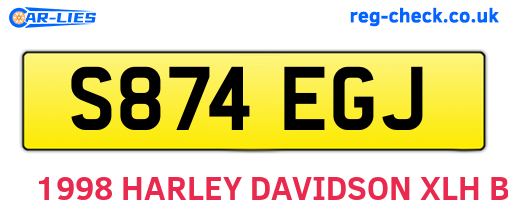 S874EGJ are the vehicle registration plates.