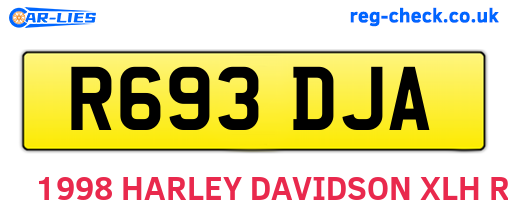R693DJA are the vehicle registration plates.