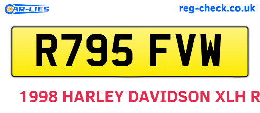 R795FVW are the vehicle registration plates.