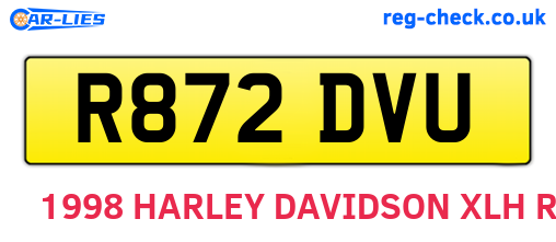 R872DVU are the vehicle registration plates.