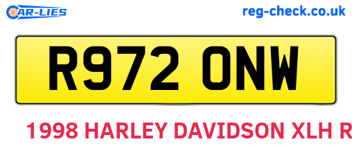 R972ONW are the vehicle registration plates.