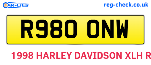 R980ONW are the vehicle registration plates.
