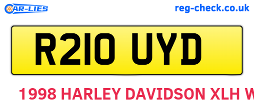 R210UYD are the vehicle registration plates.