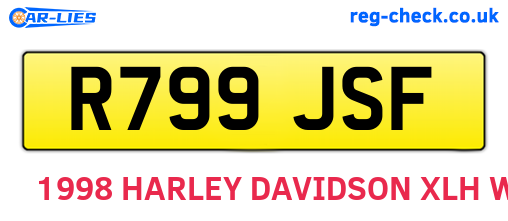 R799JSF are the vehicle registration plates.