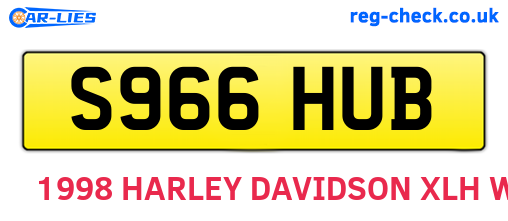 S966HUB are the vehicle registration plates.