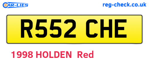 R552CHE are the vehicle registration plates.