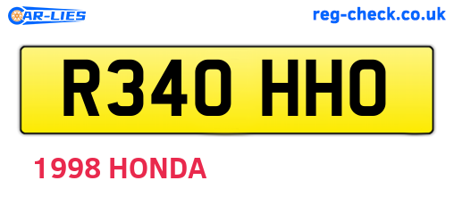 R340HHO are the vehicle registration plates.