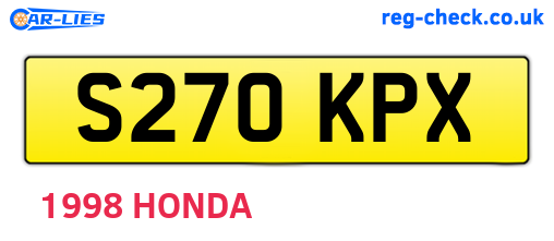 S270KPX are the vehicle registration plates.