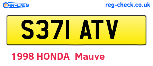 S371ATV are the vehicle registration plates.