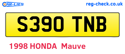 S390TNB are the vehicle registration plates.