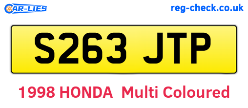 S263JTP are the vehicle registration plates.