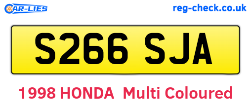 S266SJA are the vehicle registration plates.