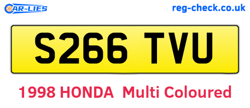 S266TVU are the vehicle registration plates.