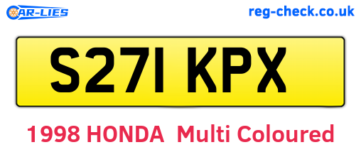 S271KPX are the vehicle registration plates.
