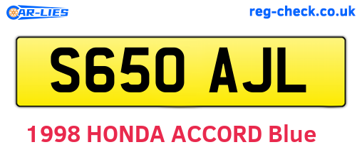 S650AJL are the vehicle registration plates.