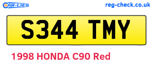 S344TMY are the vehicle registration plates.