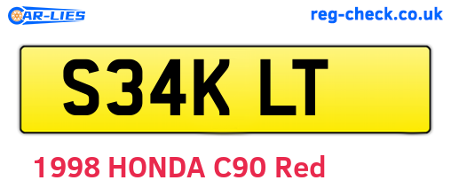 S34KLT are the vehicle registration plates.