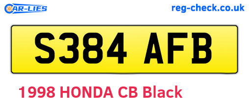 S384AFB are the vehicle registration plates.