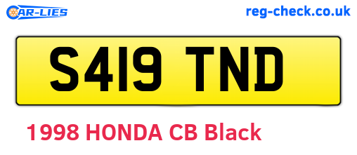 S419TND are the vehicle registration plates.
