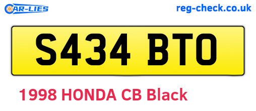 S434BTO are the vehicle registration plates.