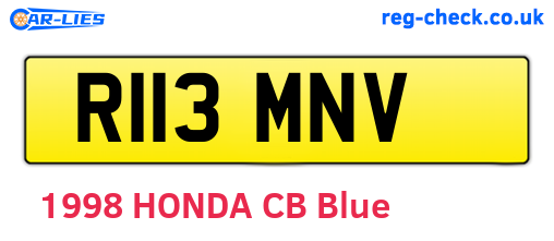R113MNV are the vehicle registration plates.