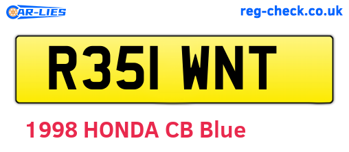 R351WNT are the vehicle registration plates.