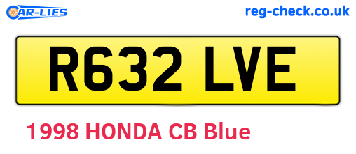 R632LVE are the vehicle registration plates.
