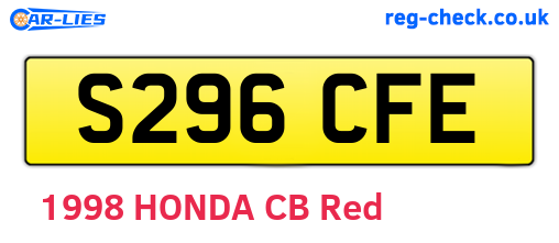 S296CFE are the vehicle registration plates.