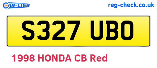 S327UBO are the vehicle registration plates.