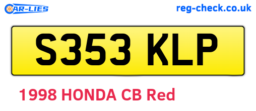 S353KLP are the vehicle registration plates.