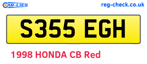 S355EGH are the vehicle registration plates.