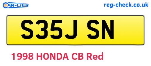 S35JSN are the vehicle registration plates.