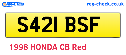 S421BSF are the vehicle registration plates.