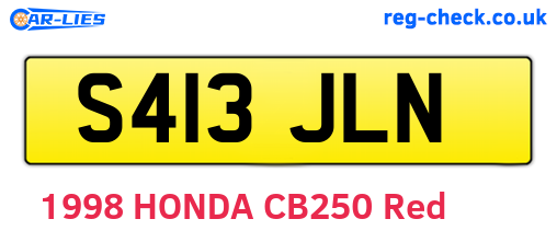 S413JLN are the vehicle registration plates.